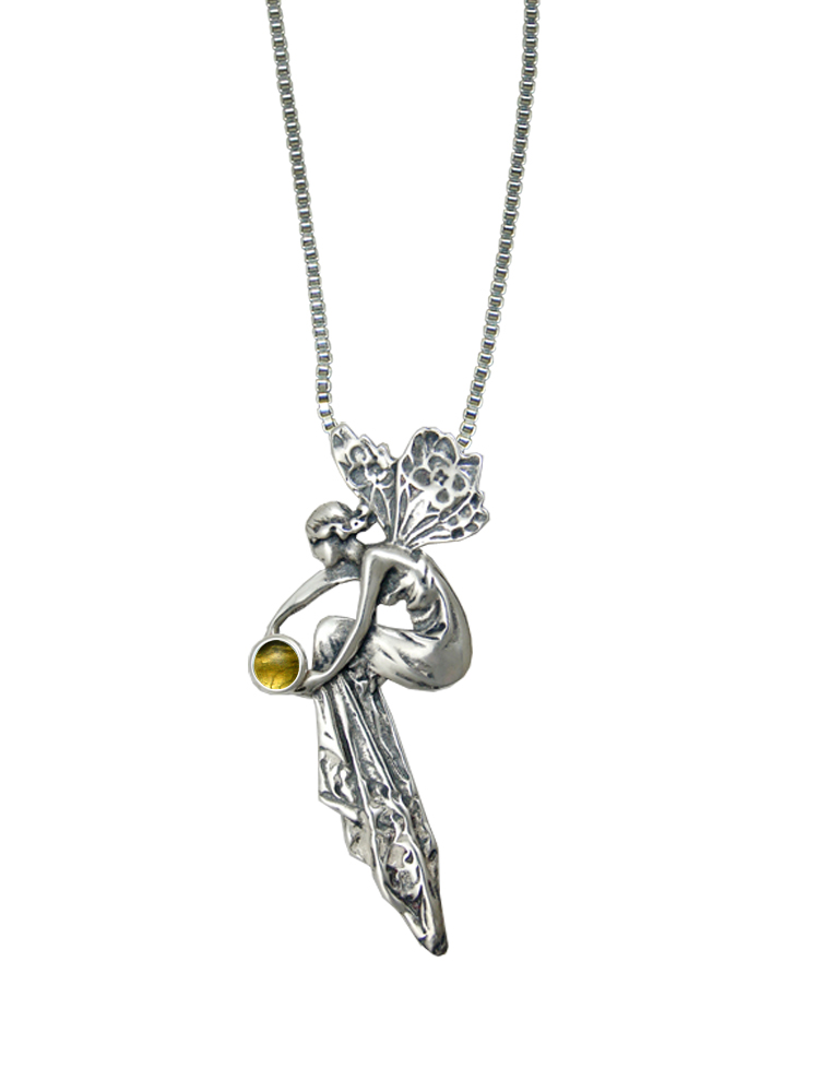 Sterling Silver Fairy of Memories Pendant With Citrine